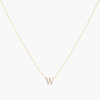 Alphabet Charms CZ Gold Plated Silver Necklace