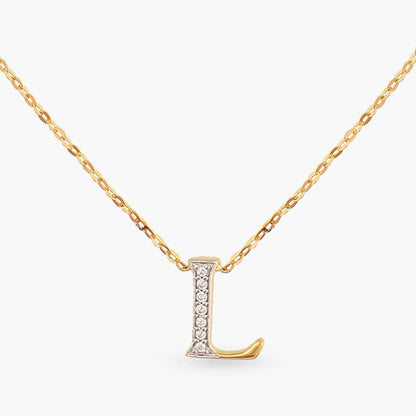 Alphabet Charms CZ Gold Plated Silver Necklace