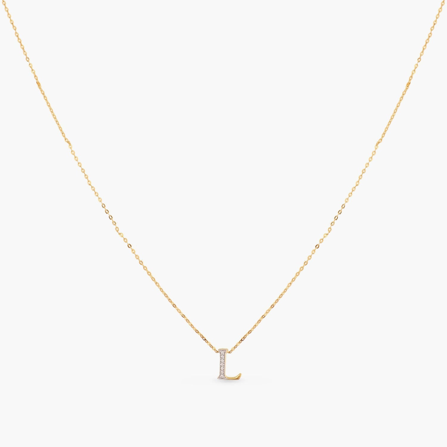 Alphabet Charms CZ Gold Plated Silver Necklace