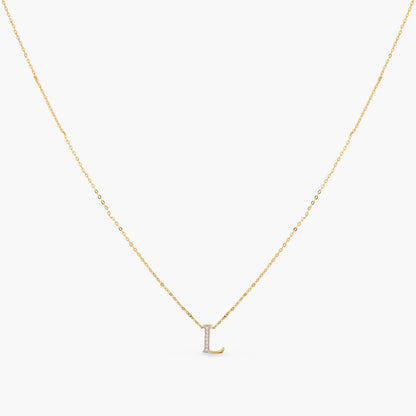 Alphabet Charms CZ Gold Plated Silver Necklace