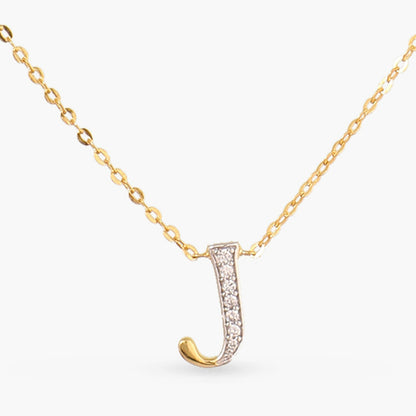 Alphabet Charms CZ Gold Plated Silver Necklace