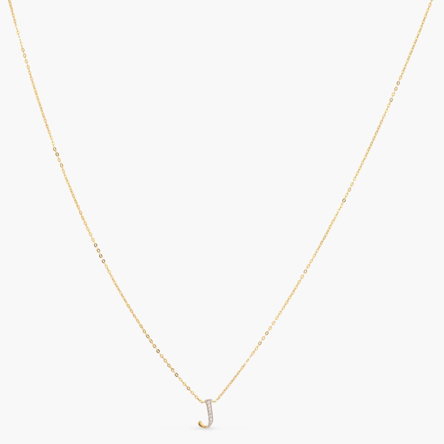 Alphabet Charms CZ Gold Plated Silver Necklace