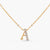 Alphabet Charms CZ Gold Plated Silver Necklace