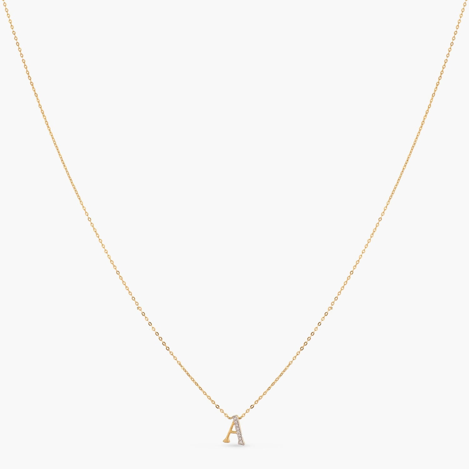 Alphabet Charms CZ Gold Plated Silver Necklace