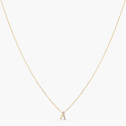 Alphabet Charms CZ Gold Plated Silver Necklace