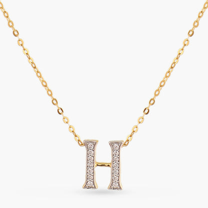 Alphabet Charms CZ Gold Plated Silver Necklace