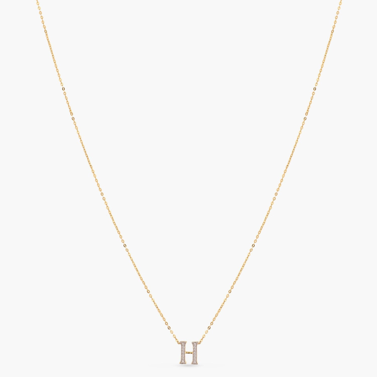 Alphabet Charms CZ Gold Plated Silver Necklace