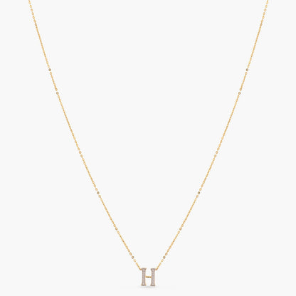 Alphabet Charms CZ Gold Plated Silver Necklace