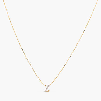 Alphabet Charms CZ Gold Plated Silver Necklace