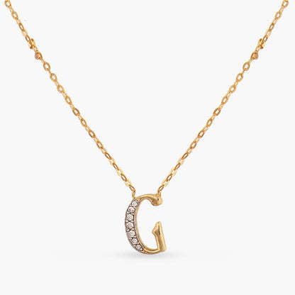 Alphabet Charms CZ Gold Plated Silver Necklace