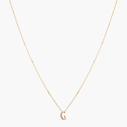 Alphabet Charms CZ Gold Plated Silver Necklace