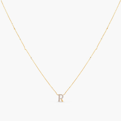 Alphabet Charms CZ Gold Plated Silver Necklace