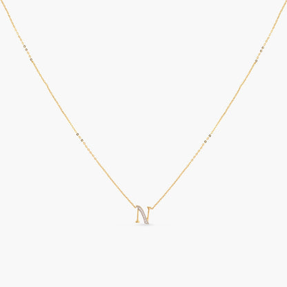 Alphabet Charms CZ Gold Plated Silver Necklace