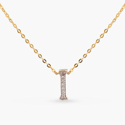 Alphabet Charms CZ Gold Plated Silver Necklace