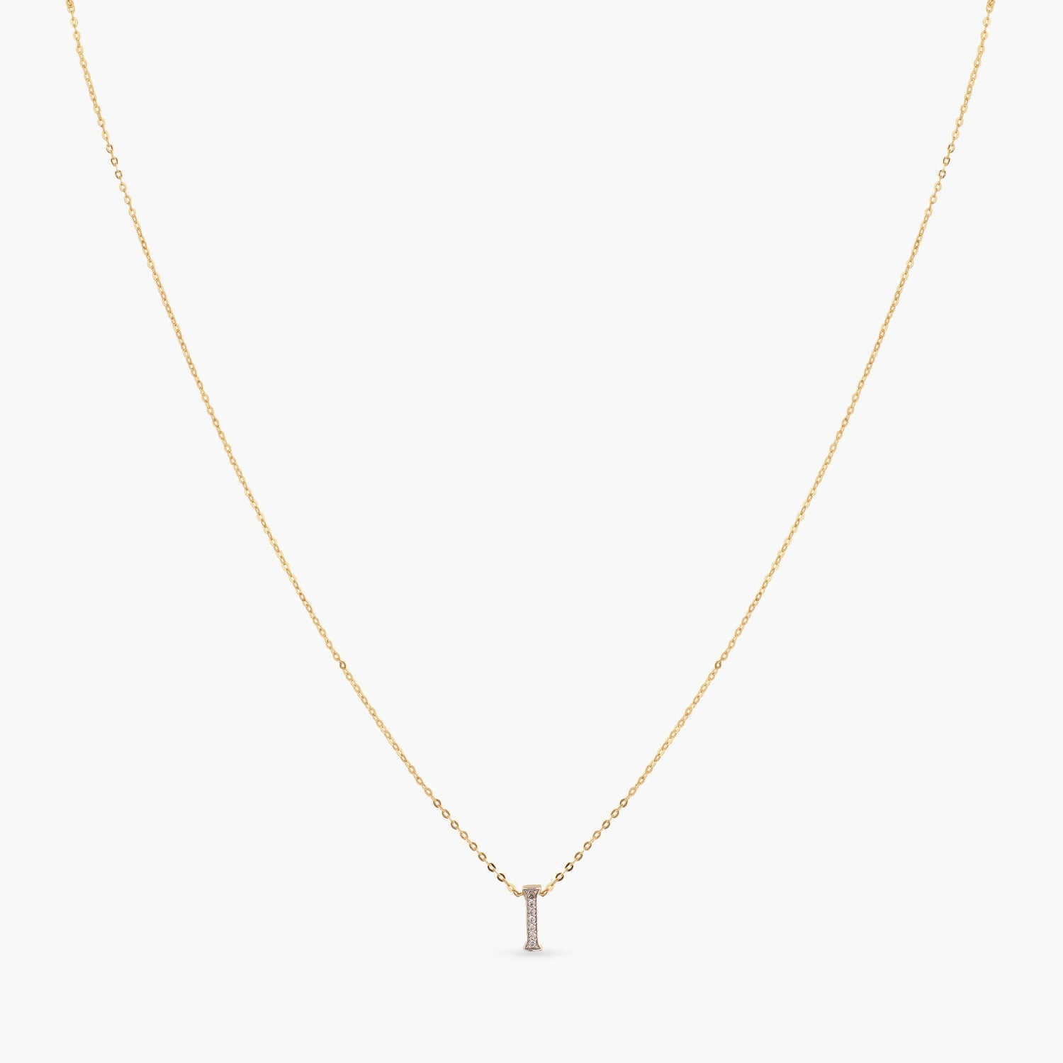 Alphabet Charms CZ Gold Plated Silver Necklace
