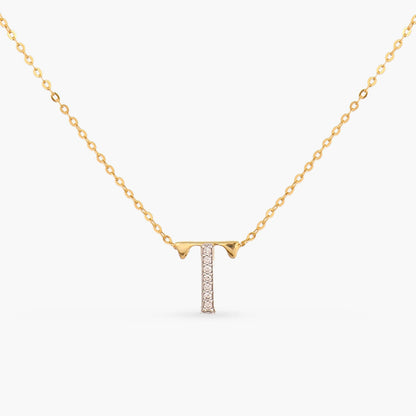 Alphabet Charms CZ Gold Plated Silver Necklace