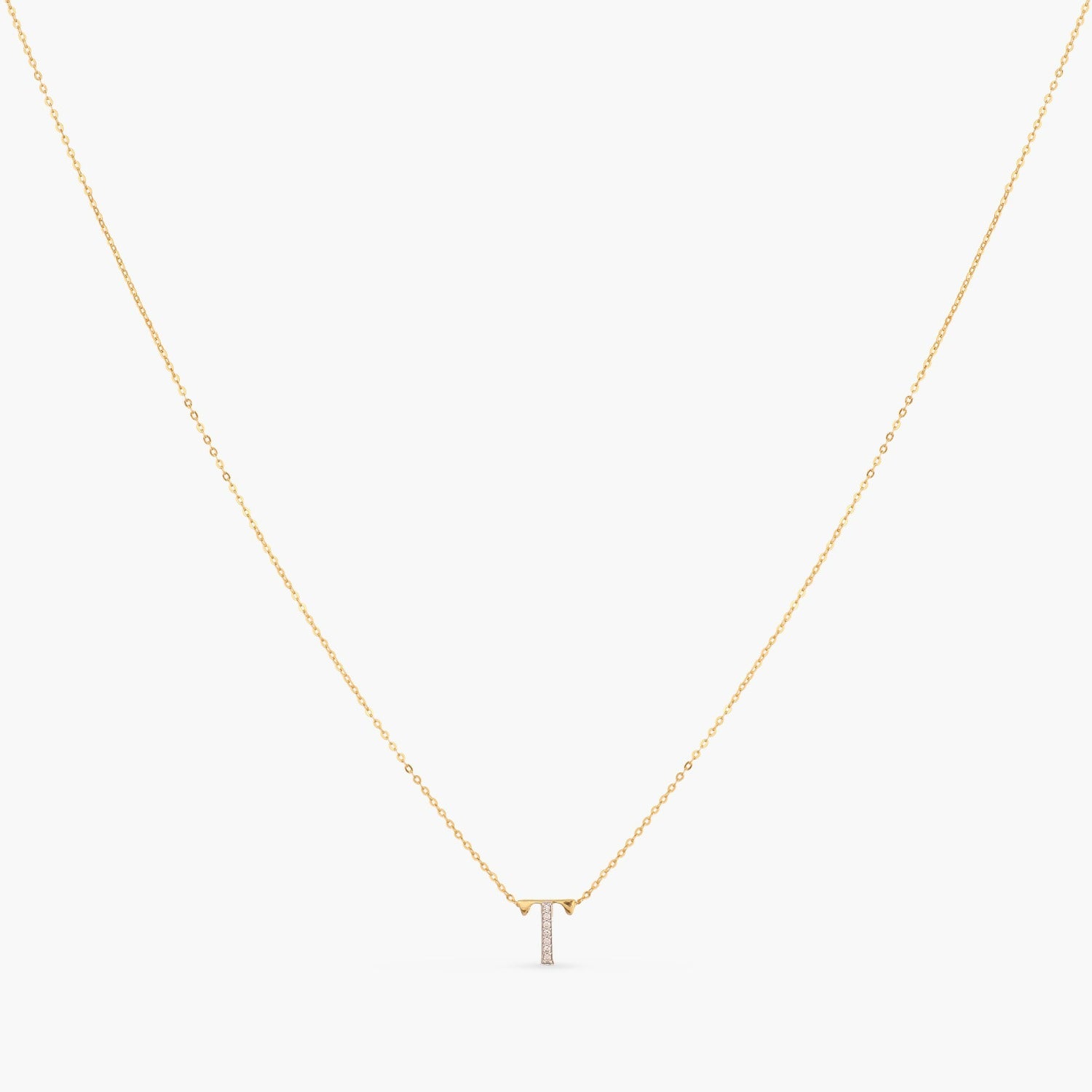 Alphabet Charms CZ Gold Plated Silver Necklace