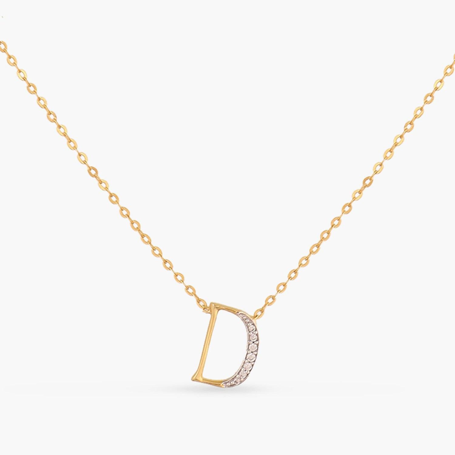 Alphabet Charms CZ Gold Plated Silver Necklace