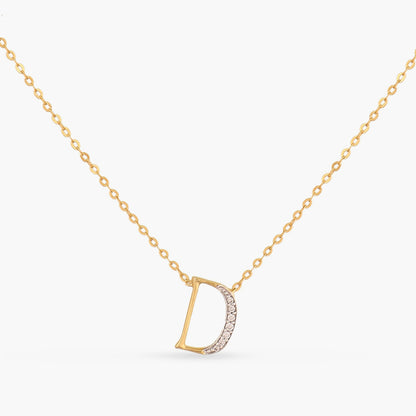 Alphabet Charms CZ Gold Plated Silver Necklace