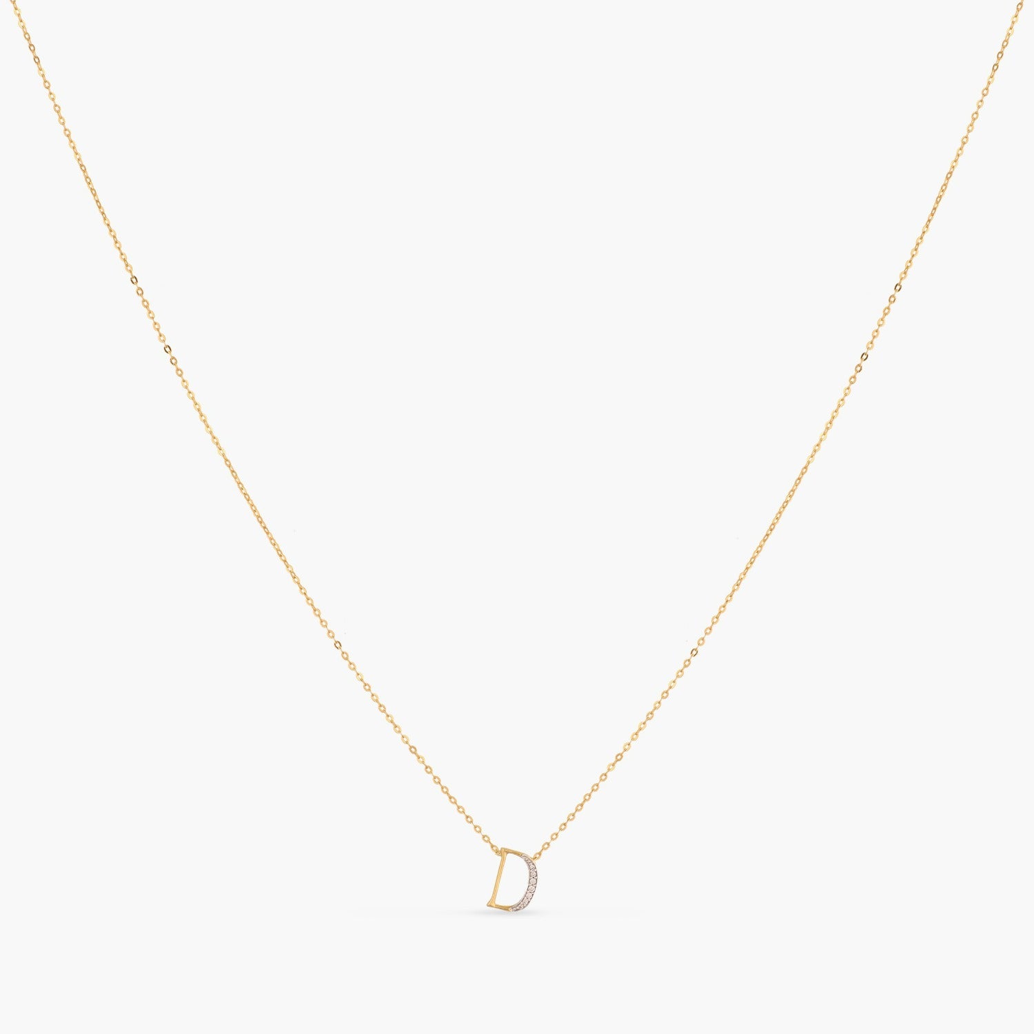 Alphabet Charms CZ Gold Plated Silver Necklace
