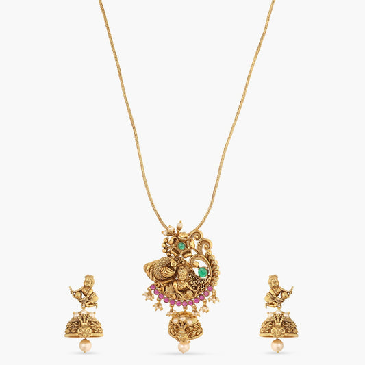 Gopala Nakshi Antique Silver Pendant Set