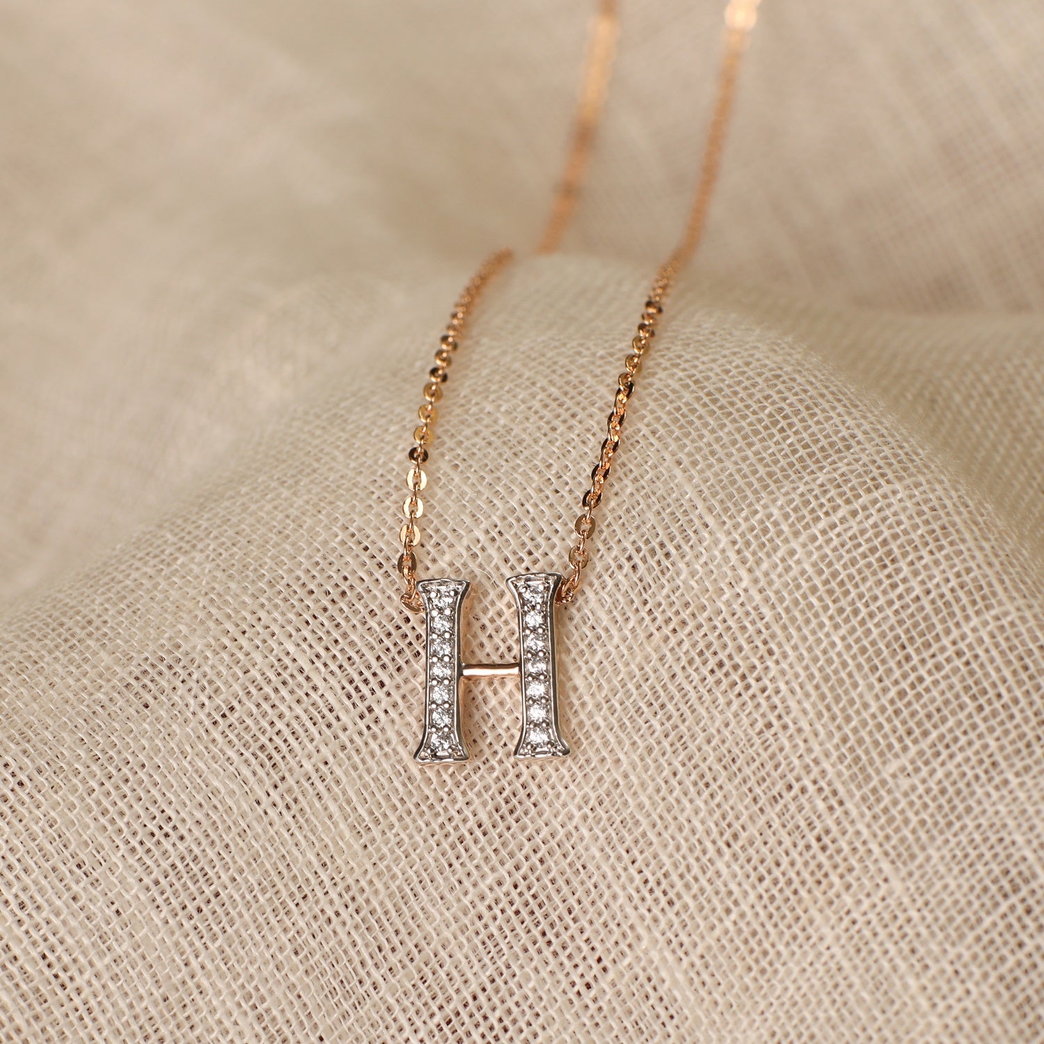 Alphabet Charms CZ Gold Plated Silver Necklace