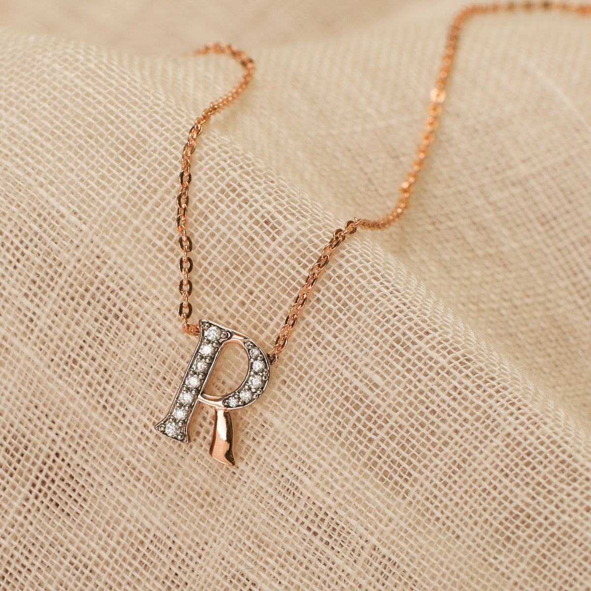 KIKICHIC | NYC | Initial Letter R Necklace Sterling Silver in 18k Gold,  Rose Gold and Silver