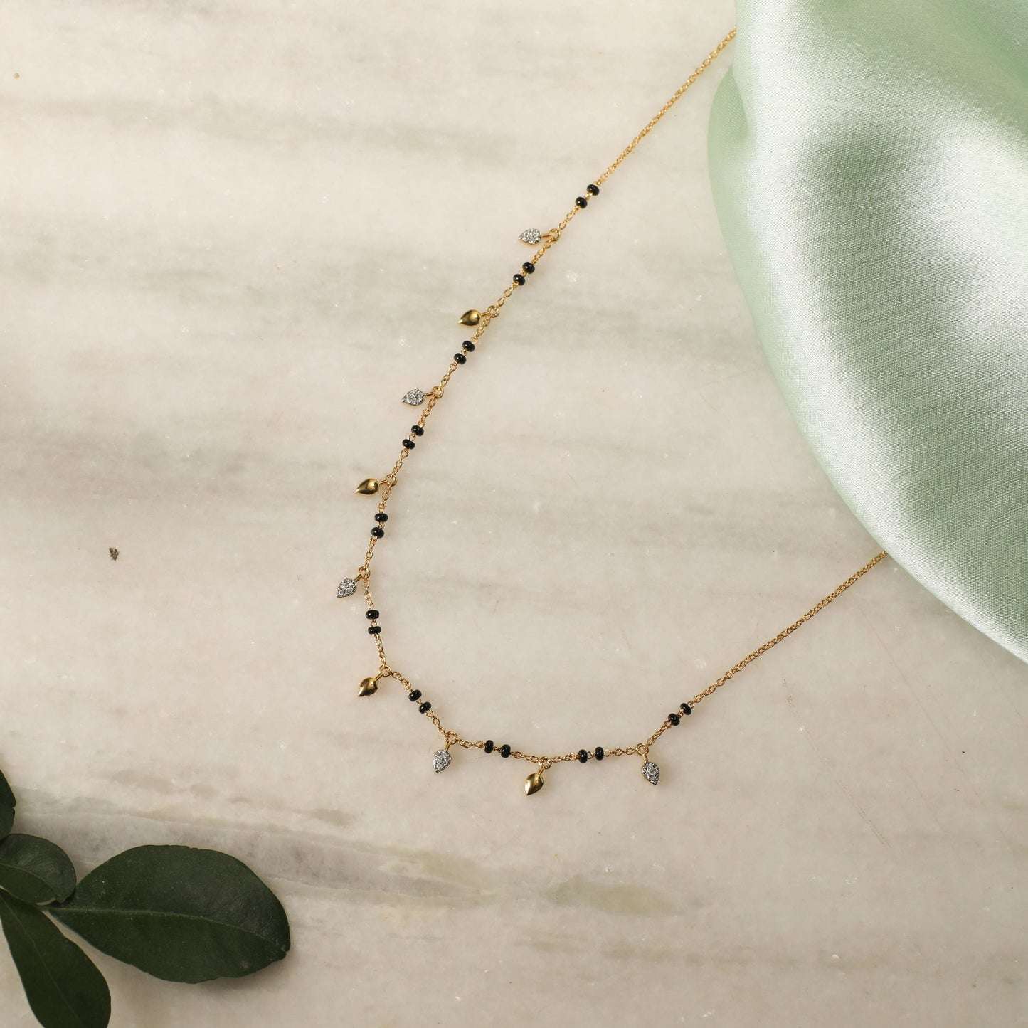 Amita CZ Silver Mangalsutra  