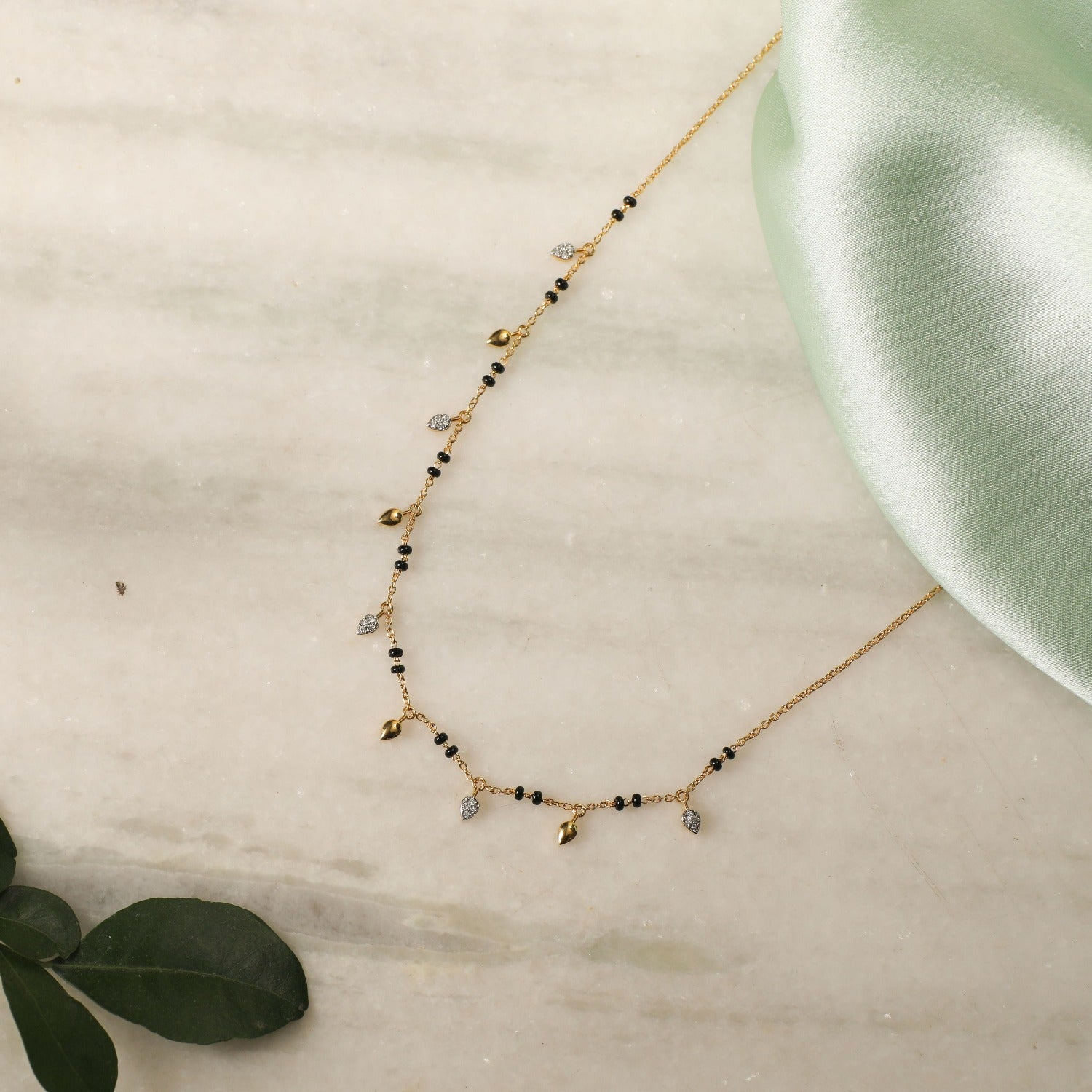 Amita CZ Silver Mangalsutra  