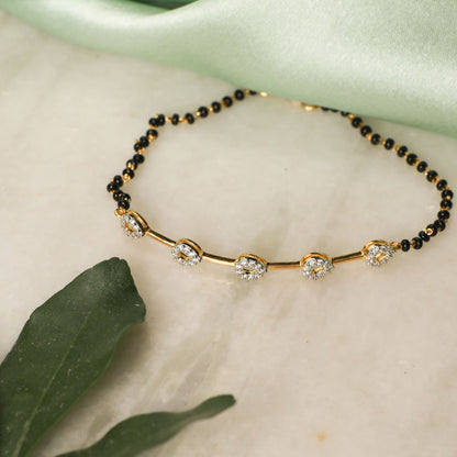 Radiant Bar CZ Silver Mangalsutra Bracelet