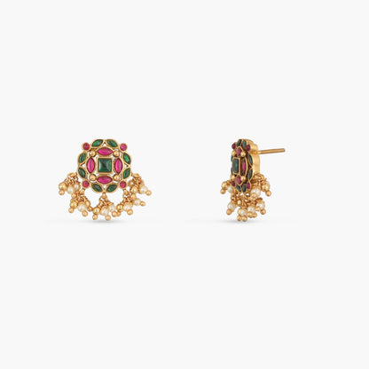 Jamini Kempu Jadau Silver Earrings