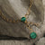 Malachite Dual Charm Silver Tie-Chain Necklace