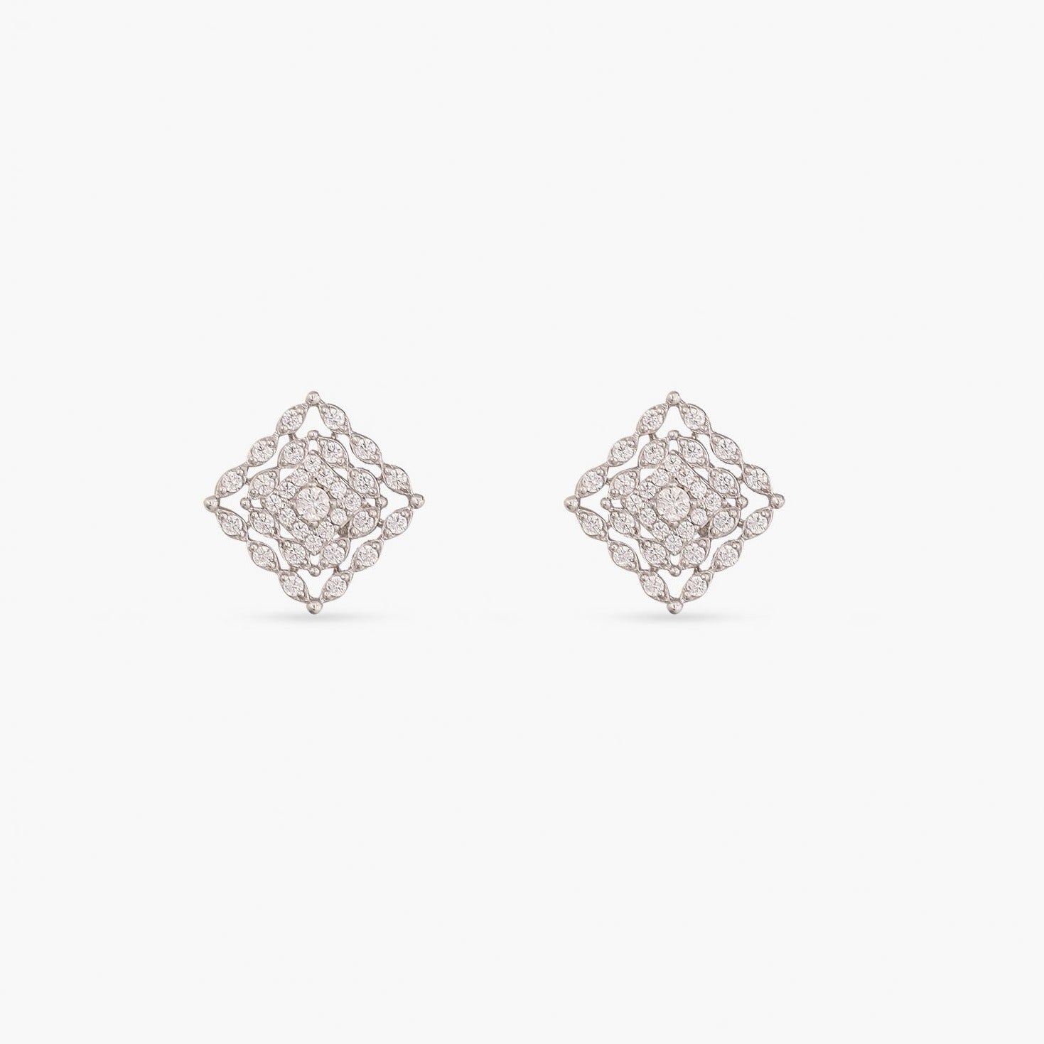 Carre CZ Silver Classic Studs