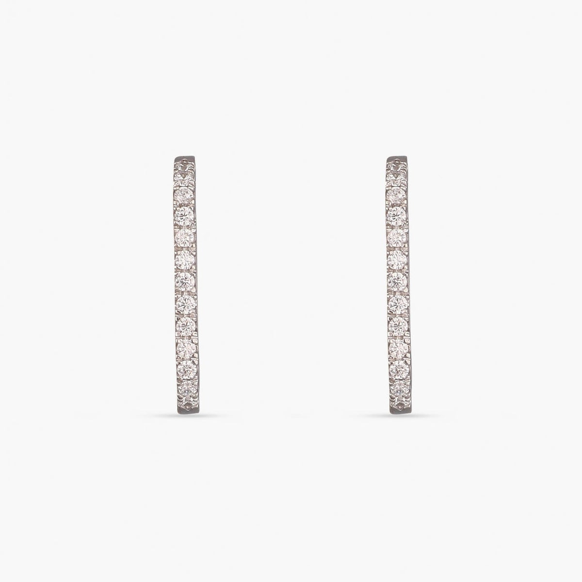 Chunky Square Hoop Earrings 14K White Gold - Ruby Lane