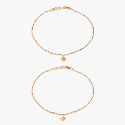 Star Delicate Silver Anklets