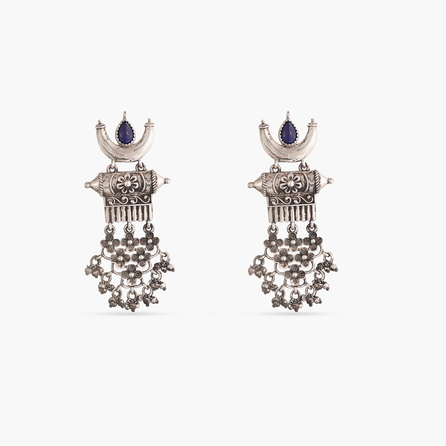 Buy Silver Plated Stone Floral Danglers by Tribe Amrapali Online at Aza  Fashions.