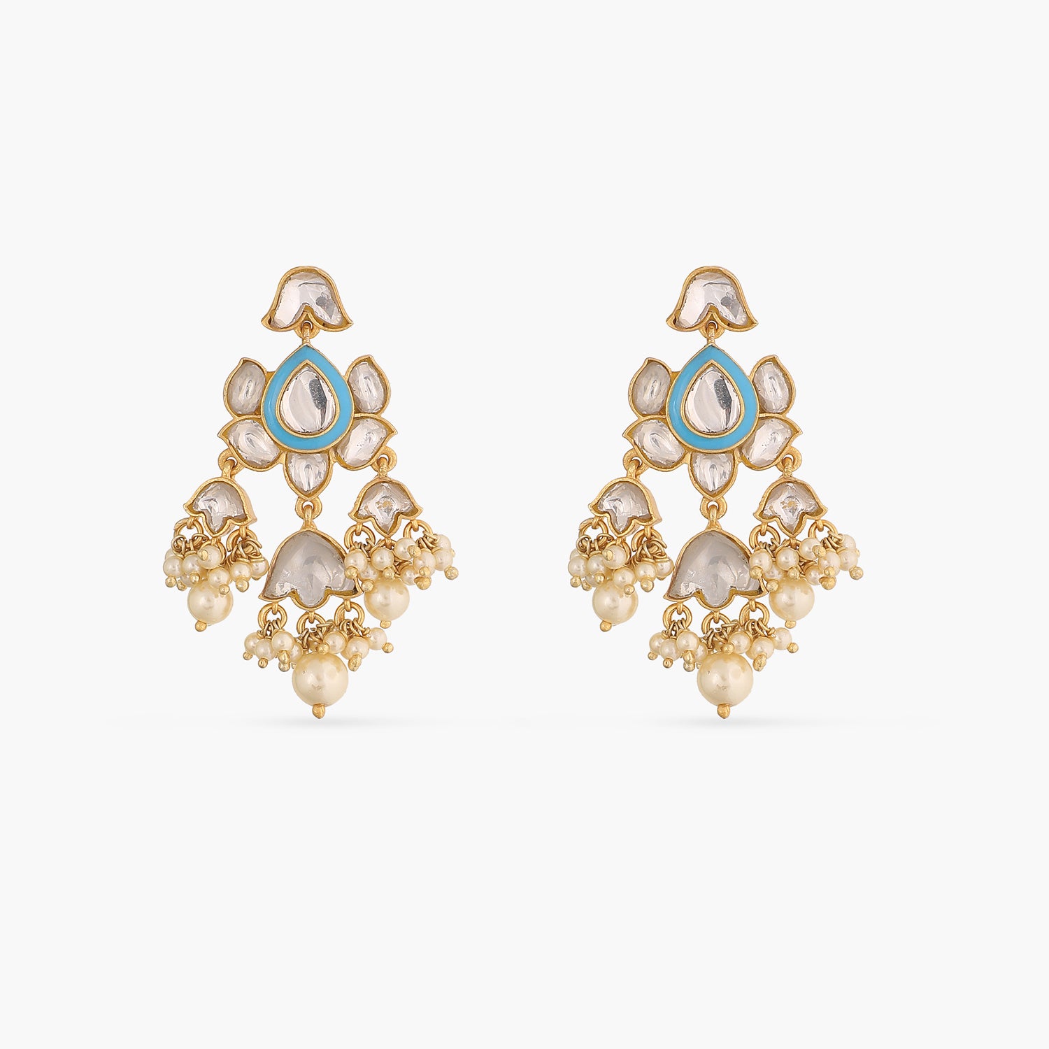 Eila Jadau Pearl Silver Earings