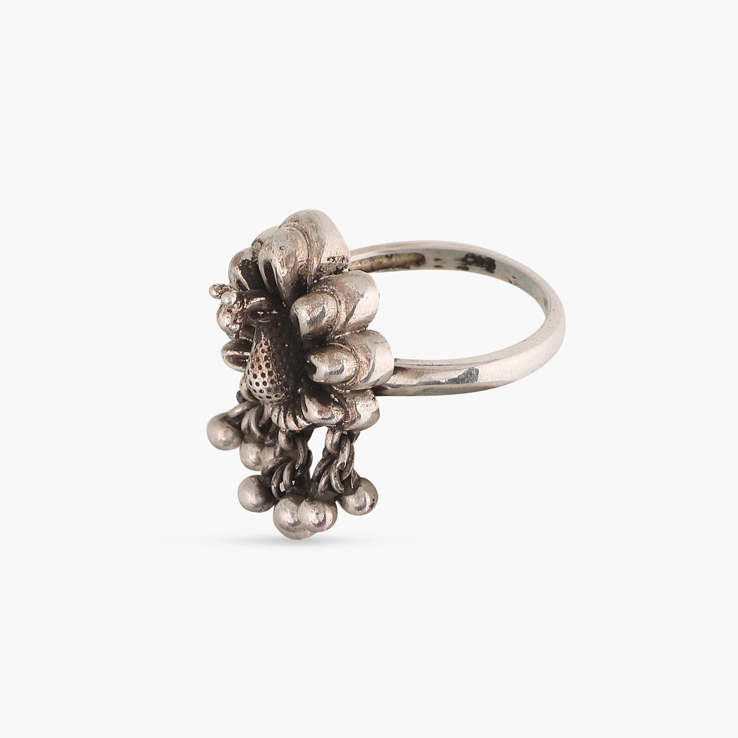 Oxidised Silver Contemporary Oxidized Metal Womens Finger Ring -