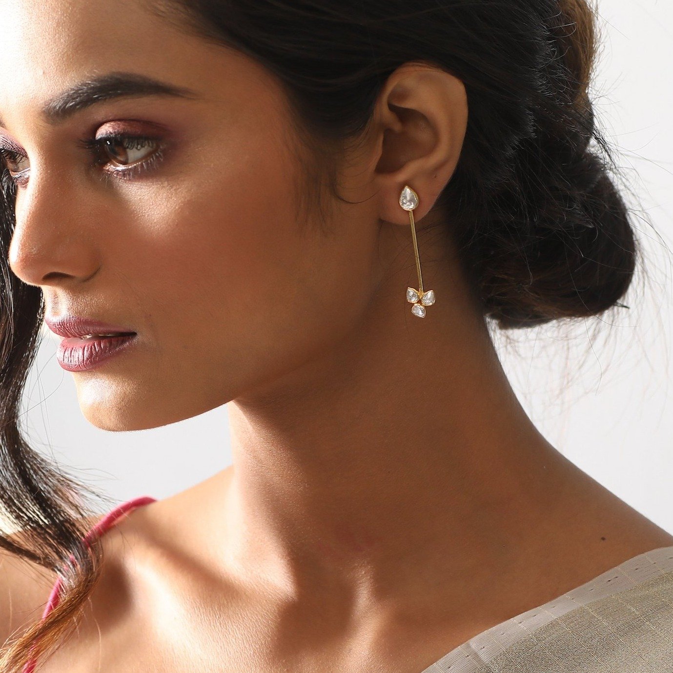 Svara Moissanite Silver Earrings