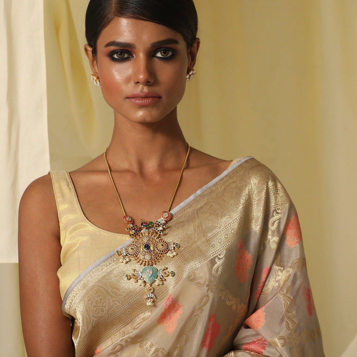Blue Satin Soft Silk Saree With Blouse ( sn31 ) - ePika India
