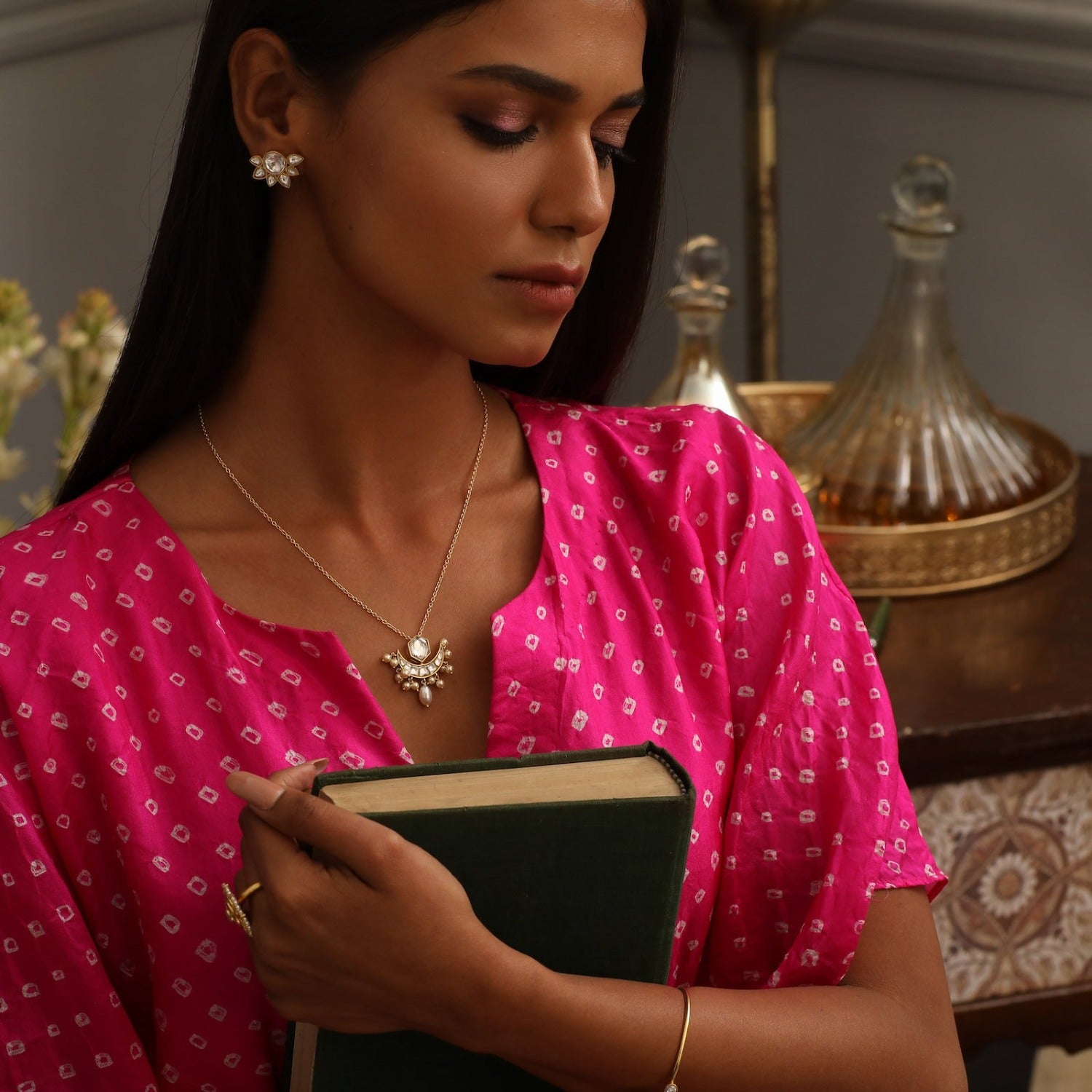 Zahira Moissanite Silver Pendant Necklace