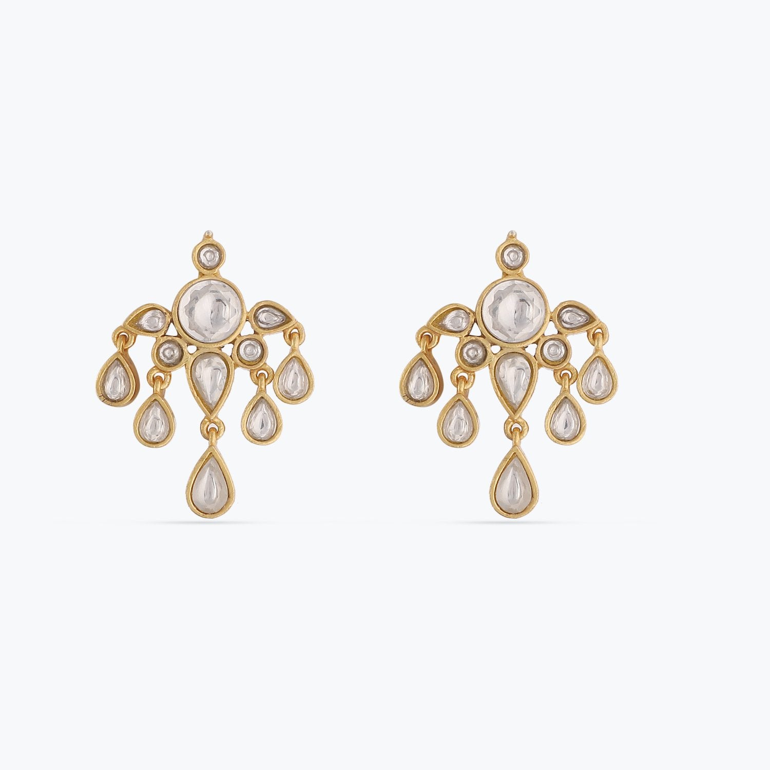 Nirjhara Gold Plated Drop SIlver Earrings