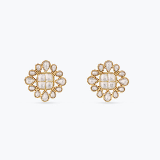 Sevanthi Jadau Silver Stud Earrings