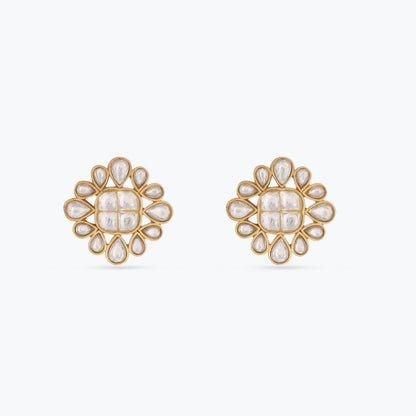 Sevanthi Jadau Silver Stud Earrings