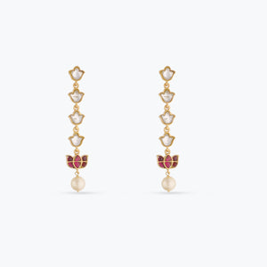 Mrinala Gold Plated Silver Drop Earrings