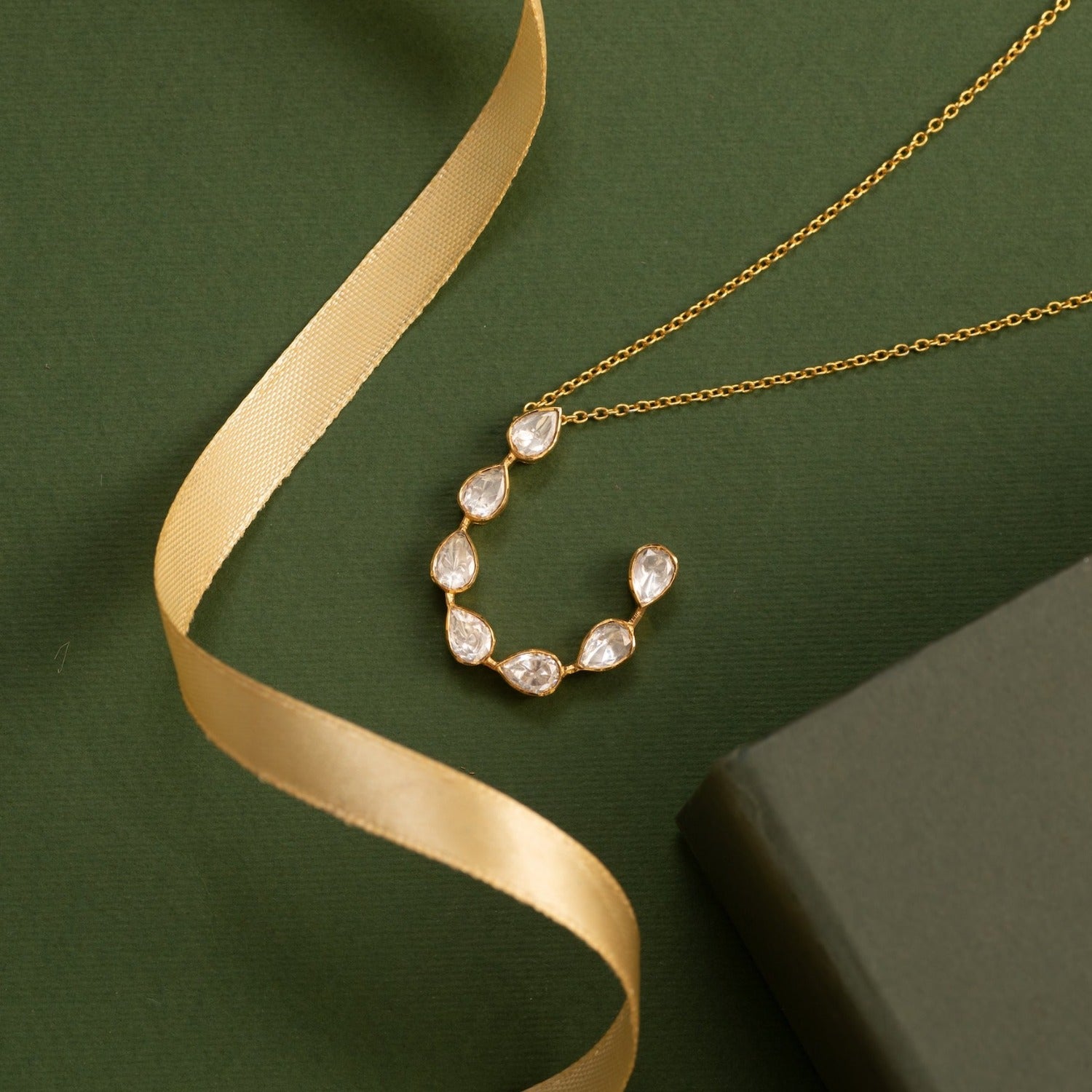 Zaina Moissanite Silver Pendant Necklace