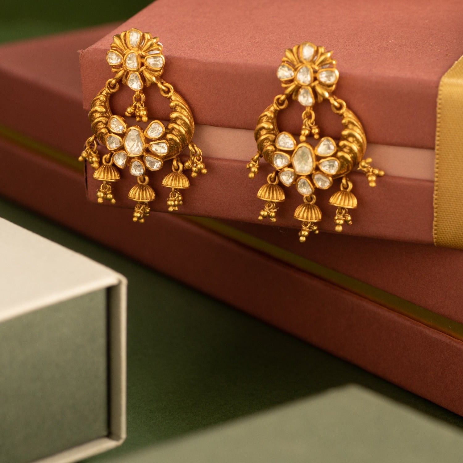 Artificial Diamonds Daily Wear AAA Black Zircon Stud Earrings in 18KT Gold  For Women