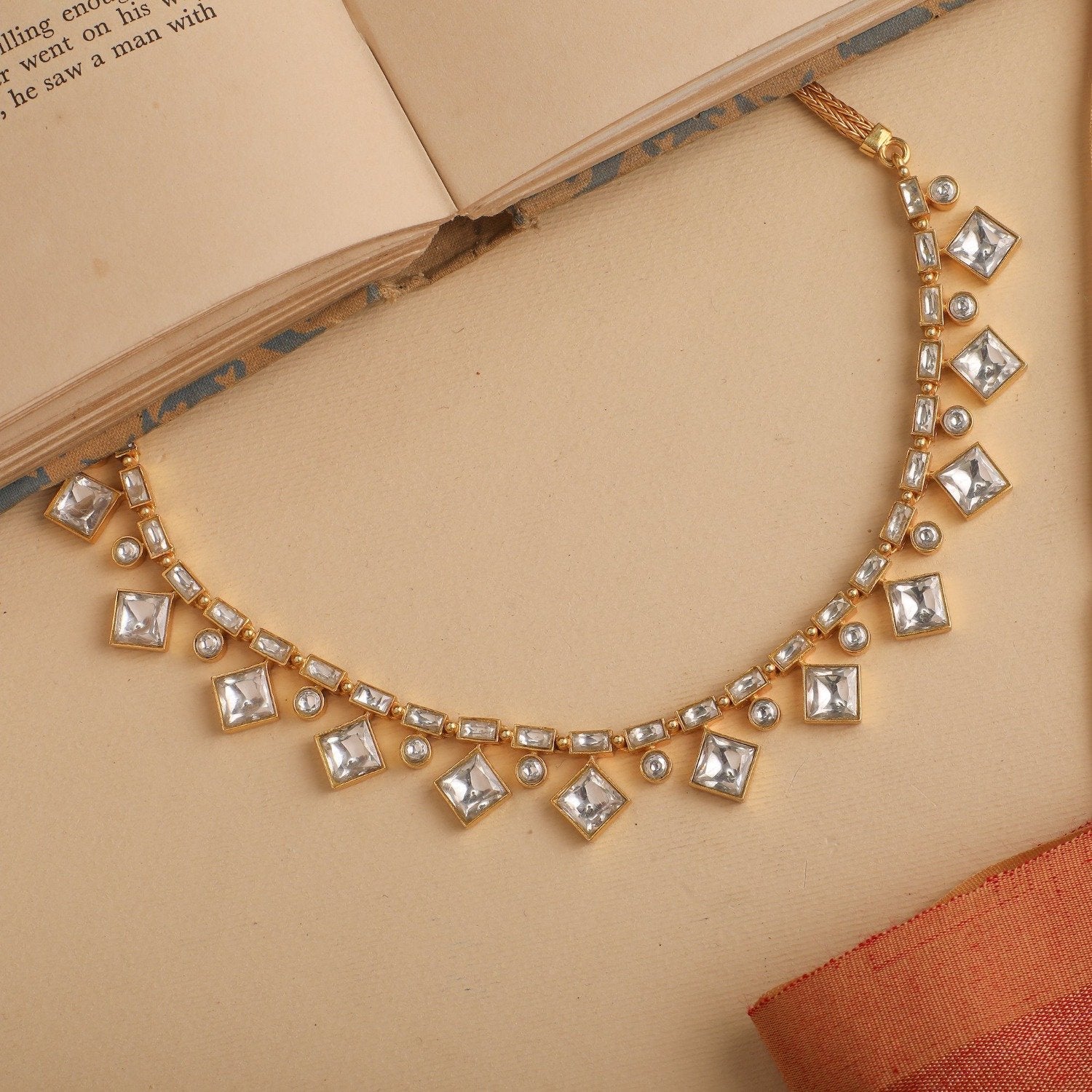 Hiraka Moissanite Gold Plated Silver Necklace