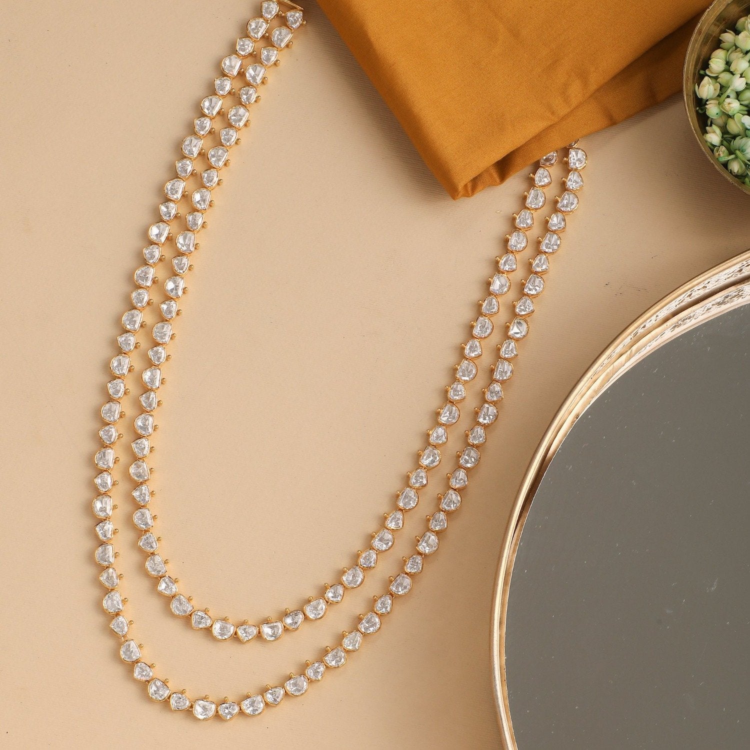 Dvidala Classic Moissanite Silver Layered Necklace