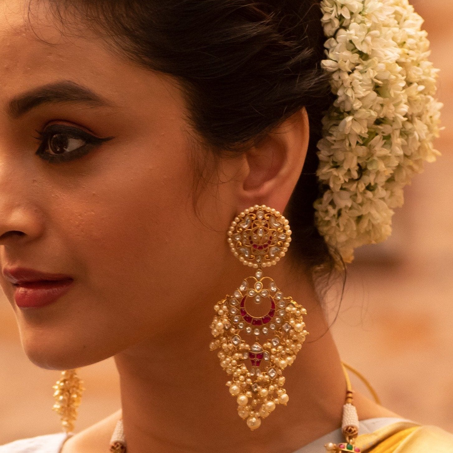 Buy Teejh Sanvita Dark Green Golden Chandbali Earrings Online At Best Price  @ Tata CLiQ